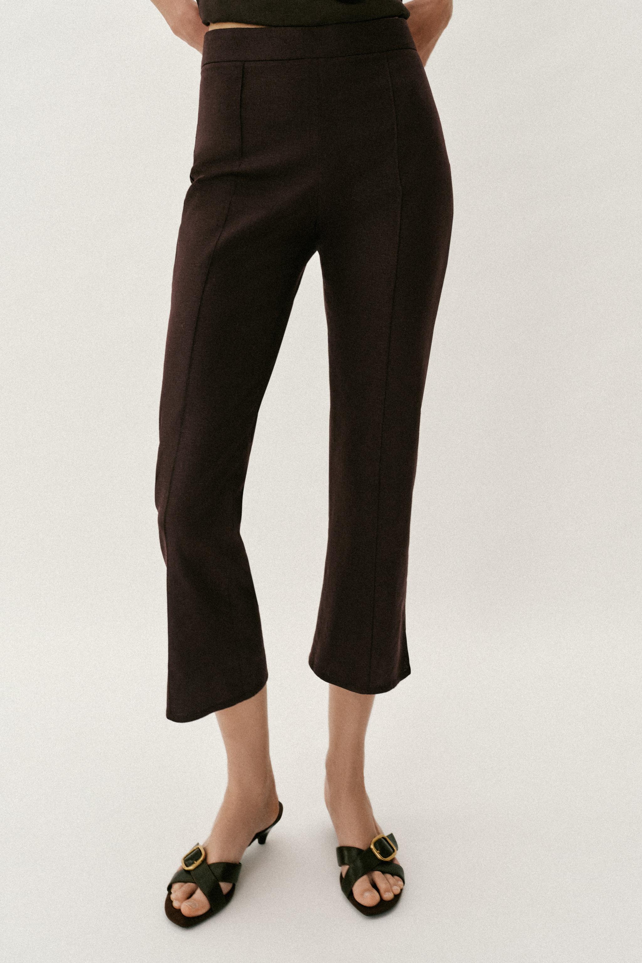 PANTALON MINI FLARE AVEC LIN